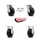 Service Caster 5 Inch Rubber on Steel Caster Set with Roller Bearings 2 Swivel Lock 2 Rigid SCC SCC-30CS520-RSR-BSL-2-R-2 - alternate 6